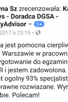 Referencje Facebook - Pani Justyna Szymczyk